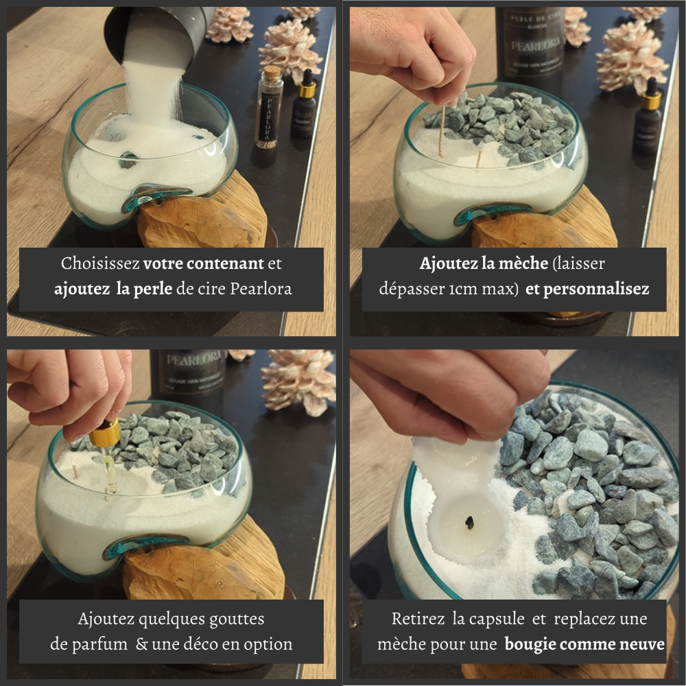 Perles de cire blanches